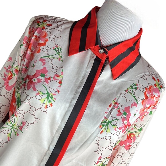 🔥HOT🔥Gucci Vintage Silk Floral Print Blouse❤️🔥 - Picture 3 of 8